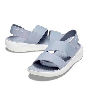 Crocs women LiteRide stretch ankle strap sandals (grey)
